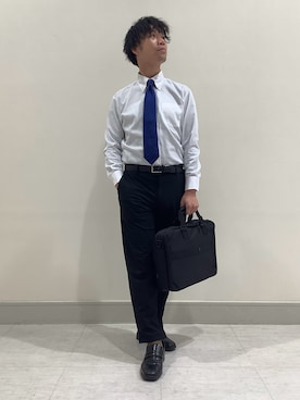 「アイテム（ビジネスシャツ）」を使った、BRICK HOUSE by Tokyo Shirts 青森エルム店さん（メンズ・175cm）の冬コーディネート