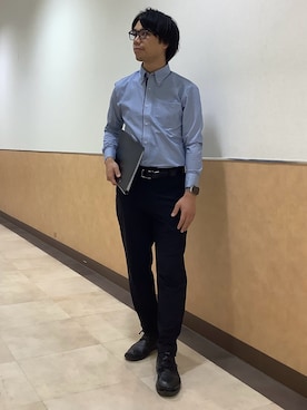 「アイテム（ビジネスシャツ）」を使った、BRICK HOUSE by Tokyo Shirts 青森エルム店さん（メンズ・175cm）の秋コーディネート