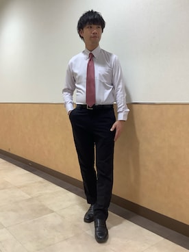 「TOKYO SHIRTS（トウキョウシャツ）のアイテム（ビジネスシャツ）」を使った、BRICK HOUSE by Tokyo Shirts 青森エルム店さん（メンズ・175cm）の春コーディネート