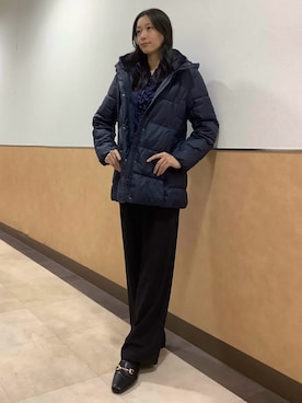 「アイテム（ダウンジャケット/コート）」を使った、BRICK HOUSE by Tokyo Shirts 青森エルム店さん（レディース・171cm）の秋コーディネート