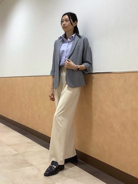 「TOKYO SHIRTS（トウキョウシャツ）のアイテム（シャツ/ブラウス）」を使った、BRICK HOUSE by Tokyo Shirts 青森エルム店さん（レディース・171cm）の春コーディネート