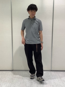 「TOKYO SHIRTS（トウキョウシャツ）のビズポロ コンフォートドライ 半袖ポロシャツ（ポロシャツ、グレー系）」を使った、BRICK HOUSE by Tokyo Shirts 青森エルム店さん（メンズ・171cm）の春コーディネート