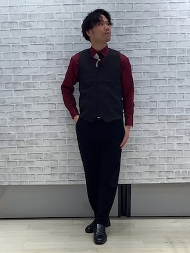 「アイテム（ビジネスシャツ）」を使った、BRICK HOUSE by Tokyo Shirts 青森エルム店さん（メンズ・175cm）の冬コーディネート