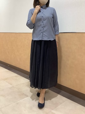 「TOKYO SHIRTS（トウキョウシャツ）の【Pitta Re:)】ふわっとガーゼシャツ レギュラーシルエット 七分袖 綿100% レディース カジュアルシャツ（シャツ/ブラウス、ブルー系）」を使った、BRICK HOUSE by Tokyo Shirts 青森エルム店さん（メンズ・171cm）の夏コーディネート