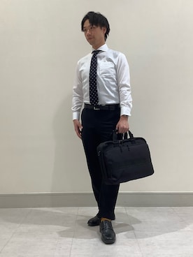 「BRICK HOUSE by TOKYO SHIRT（ブリックハウス）のアイテム（ネクタイ、ブラック系）」を使った、BRICK HOUSE by Tokyo Shirts 青森エルム店さん（レディース・164cm）の春コーディネート