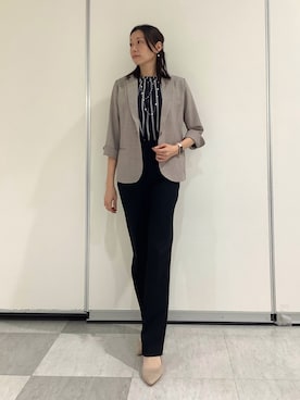 「TOKYO SHIRTS（トウキョウシャツ）のアイテム（シャツ/ブラウス）」を使った、BRICK HOUSE by Tokyo Shirts 青森エルム店さん（レディース・171cm）の春コーディネート