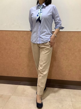 「BRICK HOUSE by TOKYO SHIRT」｜BRICK HOUSE by Tokyo Shirts 青森エルム店さん（レディース・164cm）の夏コーディネート