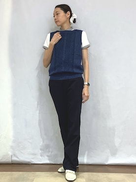 「アイテム（ベスト）」を使った、BRICK HOUSE by Tokyo Shirts 青森エルム店さん（レディース・171cm）の夏コーディネート