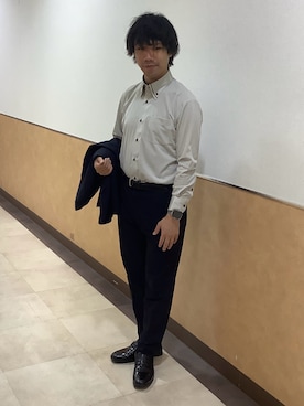 「アイテム（ビジネスシャツ）」を使った、BRICK HOUSE by Tokyo Shirts 青森エルム店さん（メンズ・175cm）の秋コーディネート