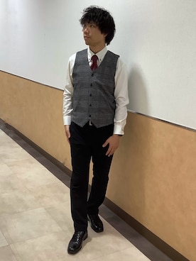 「アイテム（ビジネスシャツ）」を使った、BRICK HOUSE by Tokyo Shirts 青森エルム店さん（メンズ・175cm）の秋コーディネート