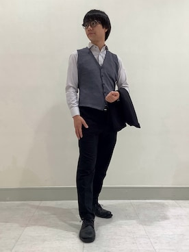 「アイテム（ビジネスシャツ）」を使った、BRICK HOUSE by Tokyo Shirts 青森エルム店さん（メンズ・175cm）の秋コーディネート