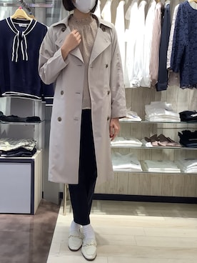 「BRICK HOUSE by TOKYO SHIRT」｜「アイテム（トレンチコート）」を使った、BRICK HOUSE by Tokyo Shirts 青森エルム店さん（レディース・171cm）の冬コーディネート