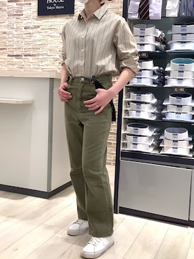 「アイテム（サスペンダー）」を使った、BRICK HOUSE by Tokyo Shirts 青森エルム店さん（レディース・158cm）の春コーディネート