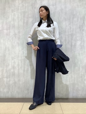 「アイテム（ビジネスシャツ）」を使った、BRICK HOUSE by Tokyo Shirts 青森エルム店さん（レディース・171cm）の秋コーディネート