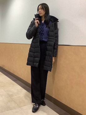 「アイテム（ダウンジャケット/コート）」を使った、BRICK HOUSE by Tokyo Shirts 青森エルム店さん（レディース・171cm）の秋コーディネート