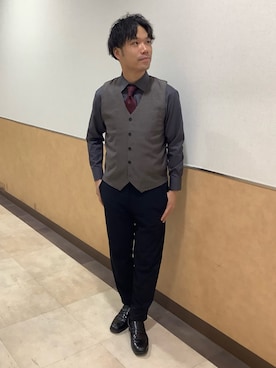 「アイテム（ビジネスシャツ）」を使った、BRICK HOUSE by Tokyo Shirts 青森エルム店さん（メンズ・175cm）の秋コーディネート