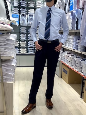「透けにくい」｜BRICK HOUSE by Tokyo Shirts 青森エルム店さん（メンズ・180cm）の秋コーディネート