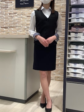 「ビジネスコーデ」｜BRICK HOUSE by Tokyo Shirts 青森エルム店さん（レディース・158cm）の冬コーディネート