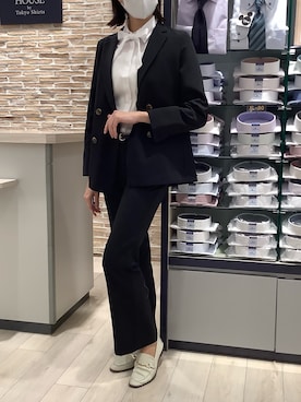 「いまどきジャケット写真」｜「アイテム（ローファー）」を使った、BRICK HOUSE by Tokyo Shirts 青森エルム店さん（レディース・171cm）の春コーディネート