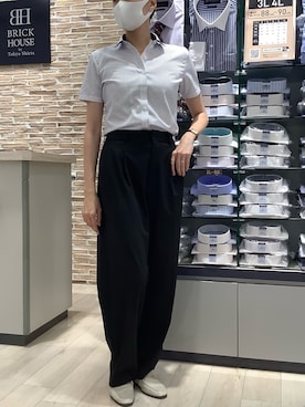 「ワーママコーデ」｜「アイテム（スラックス）」を使った、BRICK HOUSE by Tokyo Shirts 青森エルム店さん（レディース・171cm）の夏コーディネート