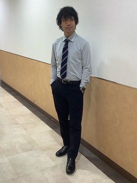 「アイテム（ビジネスシャツ）」を使った、BRICK HOUSE by Tokyo Shirts 青森エルム店さん（メンズ・175cm）の秋コーディネート
