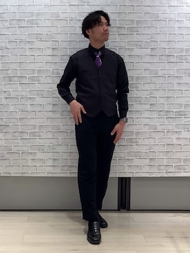 「アイテム（ビジネスシャツ）」を使った、BRICK HOUSE by Tokyo Shirts 青森エルム店さん（メンズ・175cm）の冬コーディネート