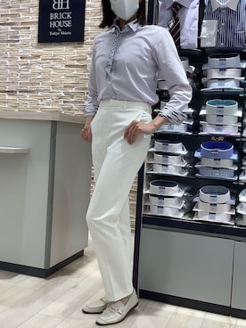 「ワーママコーデ」｜「アイテム（スラックス）」を使った、BRICK HOUSE by Tokyo Shirts 青森エルム店さん（レディース・171cm）の春コーディネート