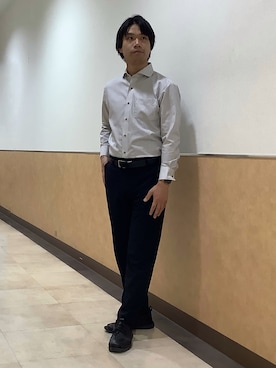 「アイテム（ビジネスシャツ）」を使った、BRICK HOUSE by Tokyo Shirts 青森エルム店さん（メンズ・175cm）の秋コーディネート