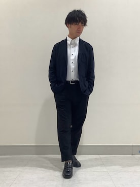 「アイテム（ビジネスシャツ）」を使った、BRICK HOUSE by Tokyo Shirts 青森エルム店さん（メンズ・175cm）の冬コーディネート