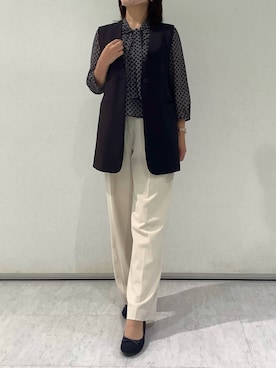 「ボウタイブラウス」｜BRICK HOUSE by Tokyo Shirts 青森エルム店さん（レディース・164cm）の秋コーディネート