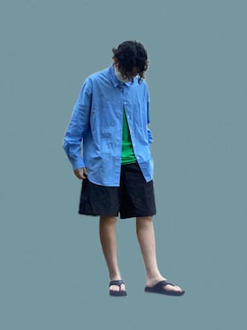「FRUIT OF THE LOOM（フルーツオブザルーム）のアイテム（シャツ/ブラウス）」を使った、Rimuさん（レディース・164cm）の夏コーディネート
