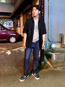 「アイテム（スリッポン）」を使った、ユウキさん（メンズ・171cm・10代）の夏コーディネート