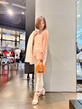 「ARMANI EXCHANGE（アルマーニエクスチェンジ）のアイテム（オールインワン・サロペット）」を使った、Mika.Sさん（レディース・160cm）の夏コーディネート