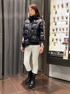 「ARMANI EXCHANGE（アルマーニエクスチェンジ）のアイテム（ダウンジャケット/コート）」を使った、Mika.Sさん（レディース・160cm）の冬コーディネート