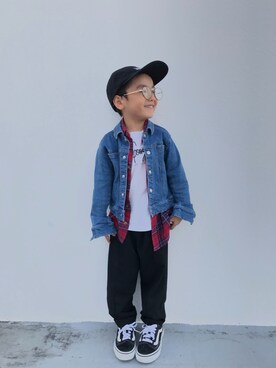 「koe（コエ）のアイテム（ジャケット/アウター）」を使った、kino358さん（キッズ・110cm）の秋コーディネート