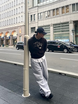 「アイテム（スウェットパンツ）」を使った、7omo7さん（メンズ・178cm・20代）の夏コーディネート