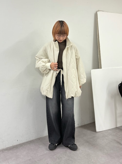 切り替えキルティングスタンドカラーバルーンブルゾン（ブルゾン