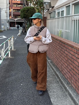 「アイテム（ベスト）」を使った、ayakaさん（レディース・158cm・20代）の秋コーディネート