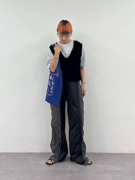 「アイテム（トートバッグ）」を使った、ayakaさん（レディース・158cm）の夏コーディネート