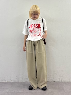 「Disney（ディズニー）のアイテム」を使った、ayakaさん（レディース・158cm）の夏コーディネート