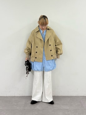 2WAY】ZIP切替トレンチコートを使った人気ファッションコーディネート