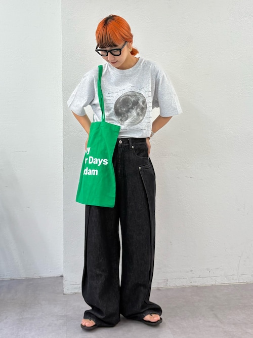 【UNISEX】タックデザインワイドデニム