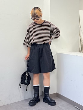 「SEADAM（シーダム）の【SEADAM】〈UNISEX〉撥水ナイロンショートパンツ（その他パンツ）」を使った、ayakaさん（レディース・158cm）の夏コーディネート