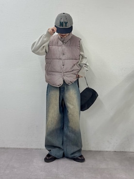 「アイテム（ベスト）」を使った、ayakaさん（レディース・158cm）の秋コーディネート