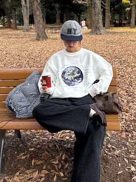 「アイテム（トートバッグ）」を使った、ayakaさん（レディース・158cm）の秋コーディネート