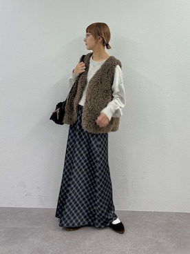 「CIAOPANIC TYPY（チャオパニックティピー）の【S～XL展開】アソート素材フラットミュール（パンプス）」を使った、ayakaさん（レディース・158cm）の秋コーディネート