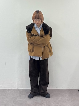 「CIAOPANIC TYPY（チャオパニックティピー）の【冬も暖かい◎】男女兼用/モールタックストレートパンツ（スラックス）」を使った、ayakaさん（レディース・158cm）の秋コーディネート