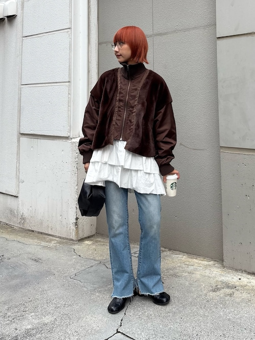 セール】【etsinta/エシンタ】リメイク裾フリルスウェット（Tシャツ