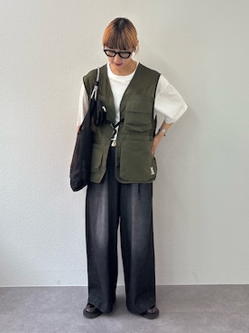 「DOD（ディーオーディー）のアイテム（バッグ）」を使った、ayakaさん（レディース・158cm）の春コーディネート