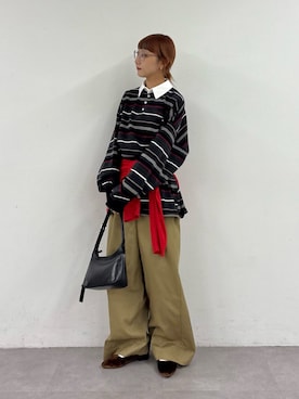 「アイテム（デニムパンツ、ベージュ系）」を使った、ayakaさん（レディース・158cm）の秋コーディネート